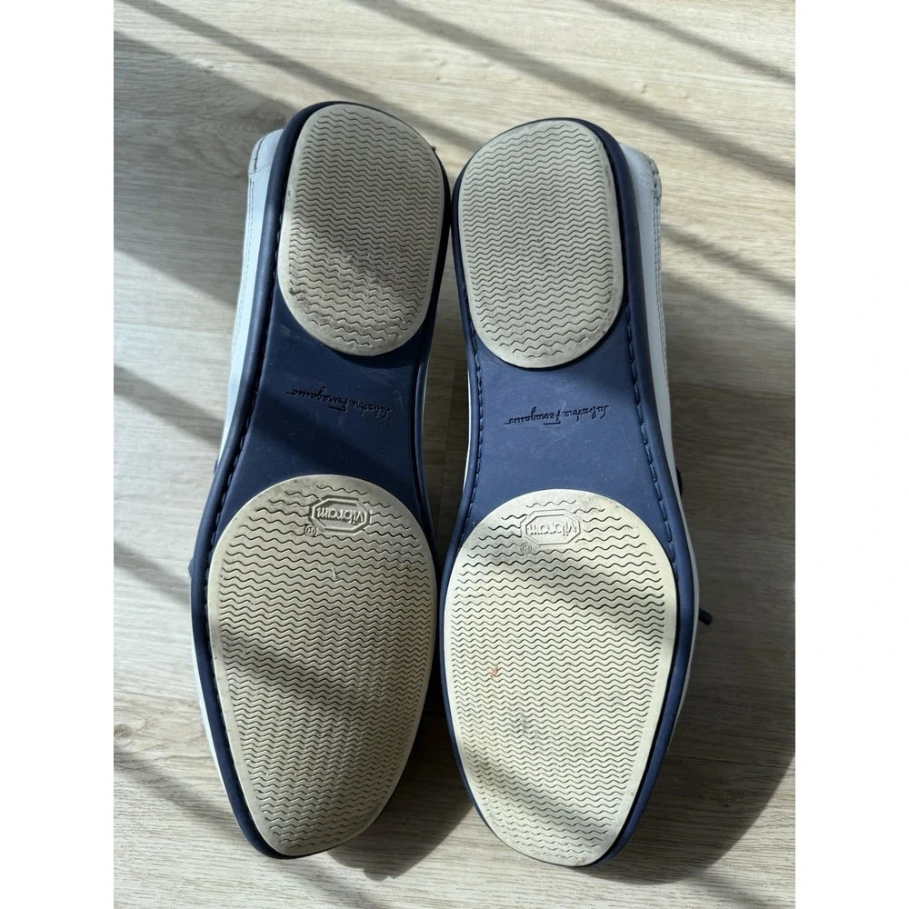 Salvatore Ferragamo Men's Shoes White‎ Blue Size 9.5 US with No box